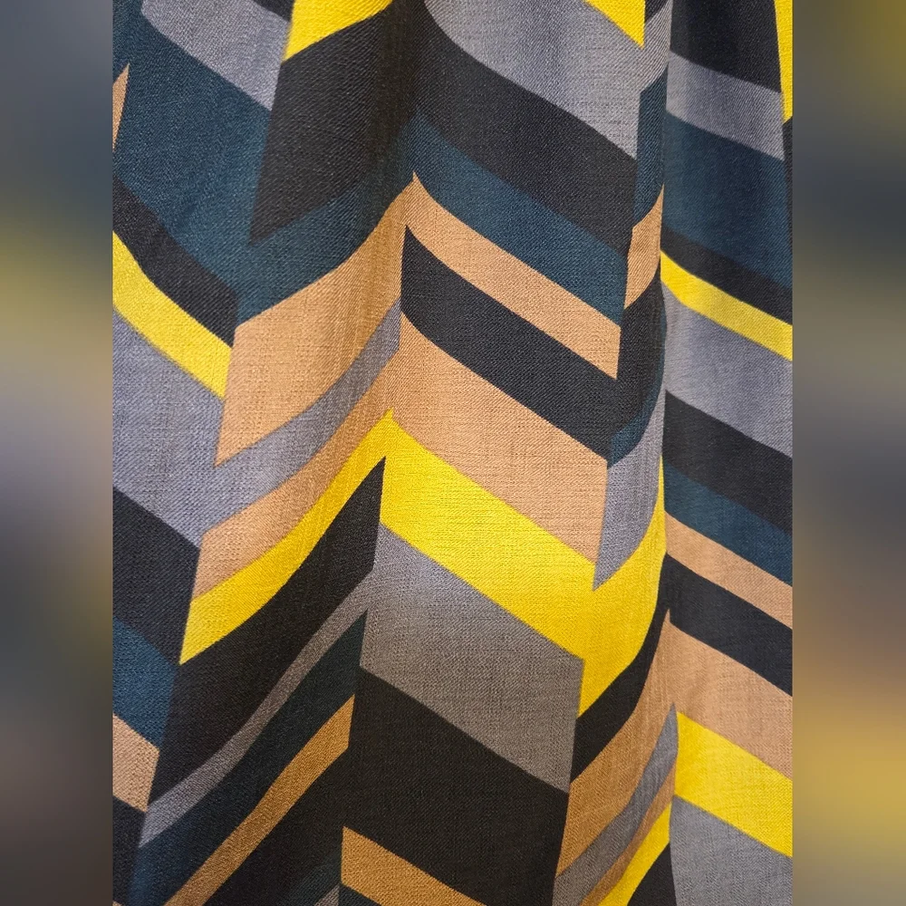 NWT Relished Pleated Chevron Print Skirt - Yellow, Gray & Black Sz XL - Picture 7 of 15
